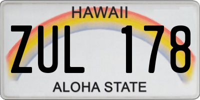 HI license plate ZUL178