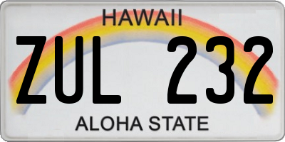 HI license plate ZUL232