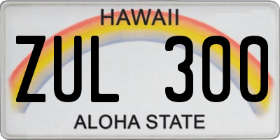 HI license plate ZUL300