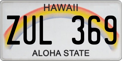 HI license plate ZUL369