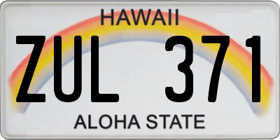 HI license plate ZUL371
