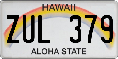 HI license plate ZUL379