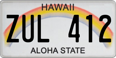 HI license plate ZUL412