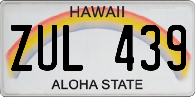 HI license plate ZUL439