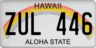 HI license plate ZUL446