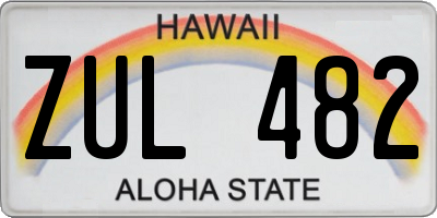 HI license plate ZUL482