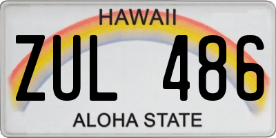 HI license plate ZUL486