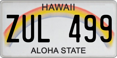 HI license plate ZUL499