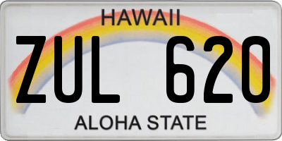HI license plate ZUL620