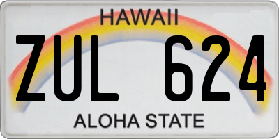 HI license plate ZUL624