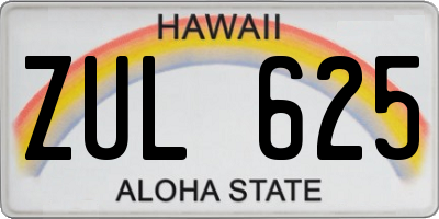 HI license plate ZUL625