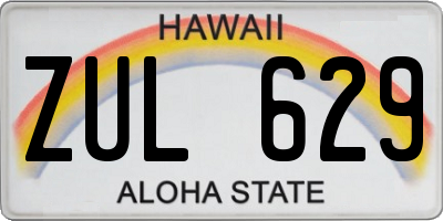 HI license plate ZUL629