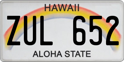 HI license plate ZUL652