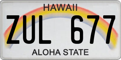HI license plate ZUL677