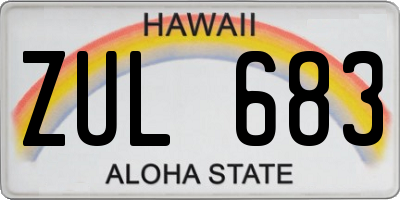 HI license plate ZUL683