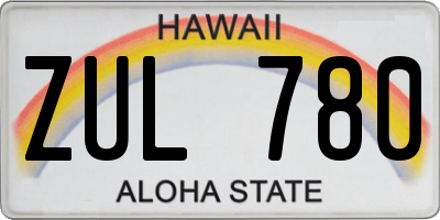 HI license plate ZUL780