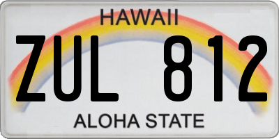 HI license plate ZUL812