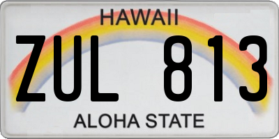 HI license plate ZUL813