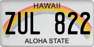 HI license plate ZUL822