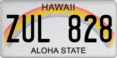 HI license plate ZUL828