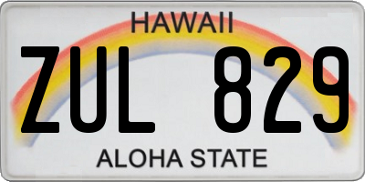 HI license plate ZUL829