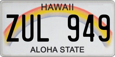 HI license plate ZUL949