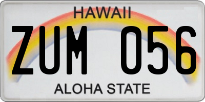 HI license plate ZUM056