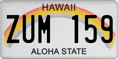 HI license plate ZUM159