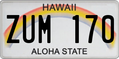 HI license plate ZUM170