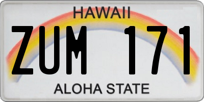 HI license plate ZUM171