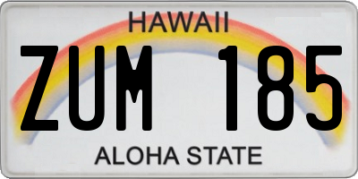 HI license plate ZUM185