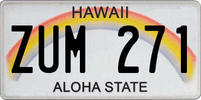 HI license plate ZUM271
