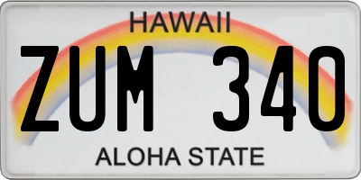 HI license plate ZUM340