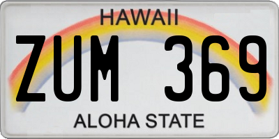 HI license plate ZUM369