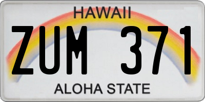 HI license plate ZUM371