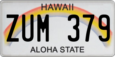 HI license plate ZUM379