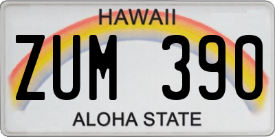 HI license plate ZUM390
