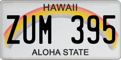 HI license plate ZUM395