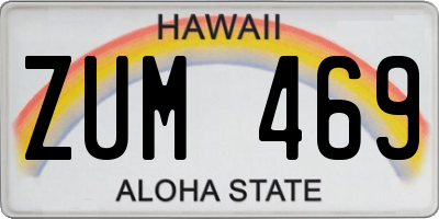 HI license plate ZUM469
