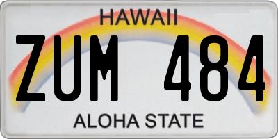 HI license plate ZUM484