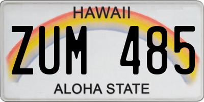HI license plate ZUM485