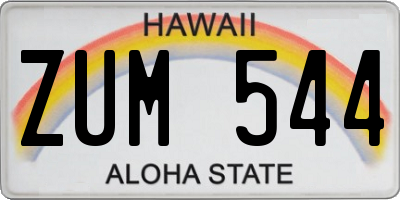 HI license plate ZUM544