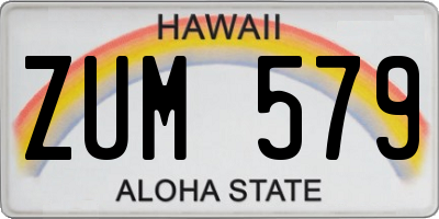 HI license plate ZUM579
