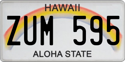 HI license plate ZUM595