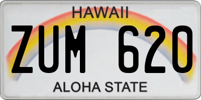 HI license plate ZUM620