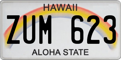 HI license plate ZUM623