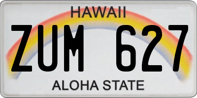 HI license plate ZUM627