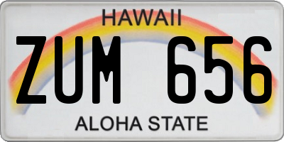 HI license plate ZUM656
