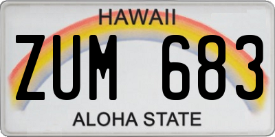 HI license plate ZUM683
