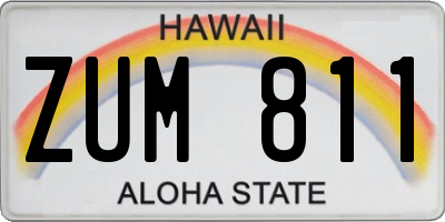 HI license plate ZUM811